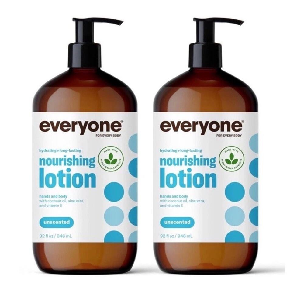 Lot 2 Everyone Nourishing Hand and Body Lotion 32 Oz Each Unscented New